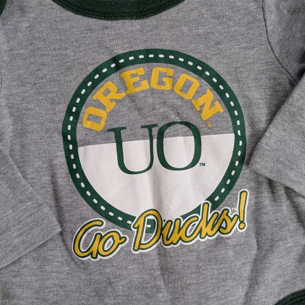 Pro Edge Oregon‎ Ducks Bodysuit UO Go Ducks! Gray Green Baby 3-6 Months